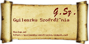 Gyileszku Szofrónia névjegykártya